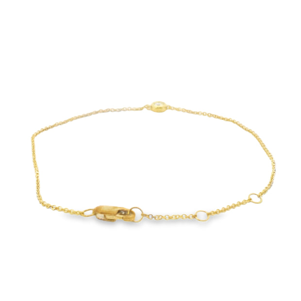 Bezel Set Diamond Chain Bracelet
