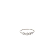 White Modern Electrum Diamond Scatter Stone Ring