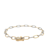 Two Tone Diamond Paperclip Bracelet