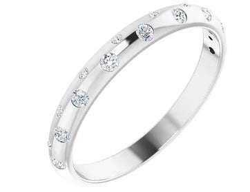 White Gold Flush Set Diamond Band