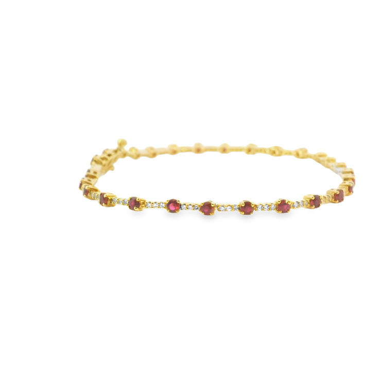 Rubiy and Diamond Bracelet
