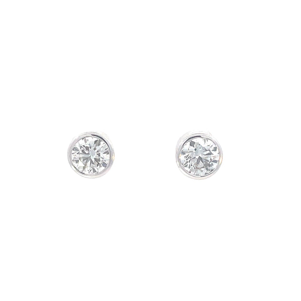 2Ct Lab Grown Bezel Set Diamond Studs