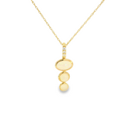 Yellow Gold Opal Diamond Pendant Necklace