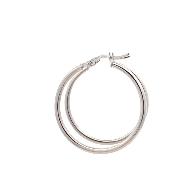 White Gold Polished Hoops