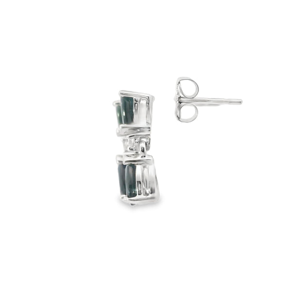Drop Earrings with Sapphires and Diamonds