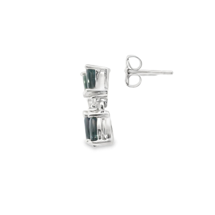Drop Earrings with Sapphires and Diamonds