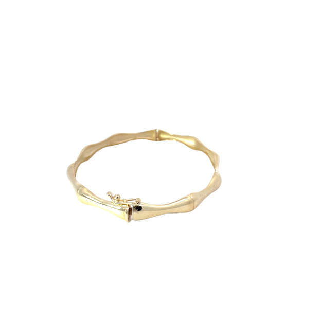 Polished Bamboo Style Bangle Bracelet