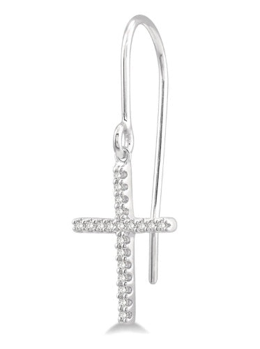 Cross Petite Diamond Fashion Earrings