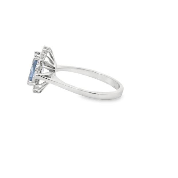 Tanzanite Ring with Diamond Halo
