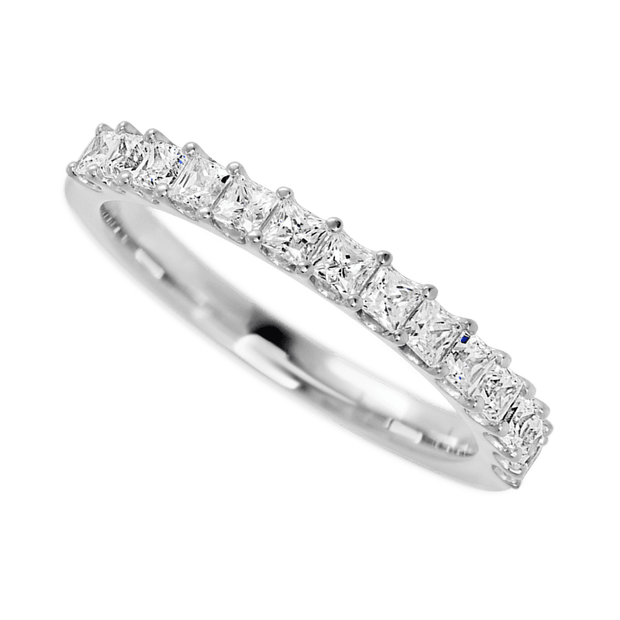 14K White Gold band with 14 Princess Diamond having TCW-.84