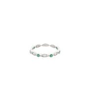 18 Karat White Gold Diamond and Emerald Ring