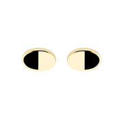 Mini Oval Studs with Black Enamel