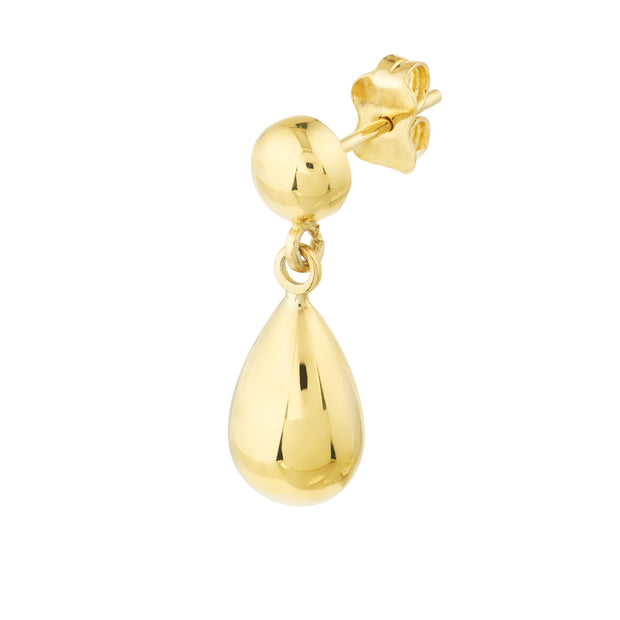 Yellow Gold Drop Stud Earring