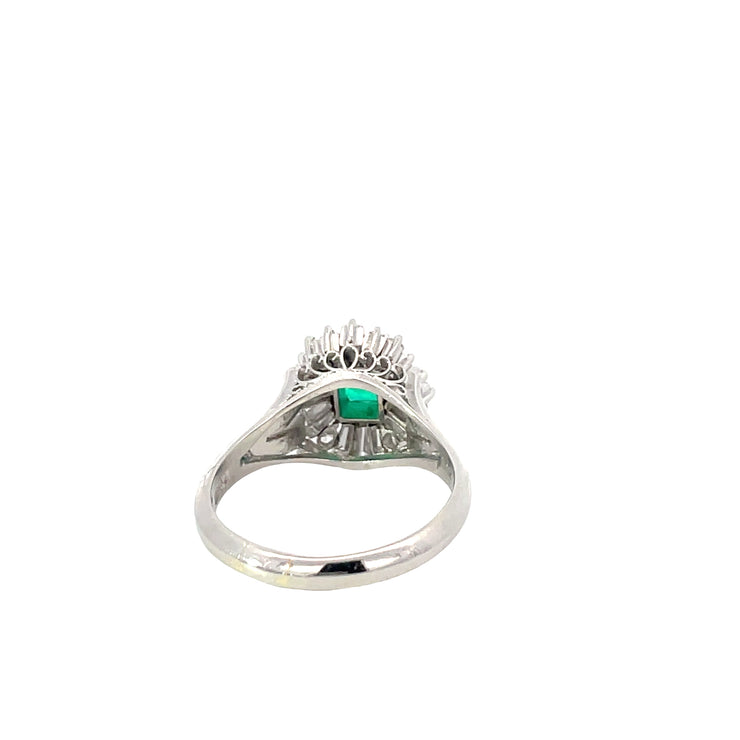 Platinum Diamond Emerald Ring