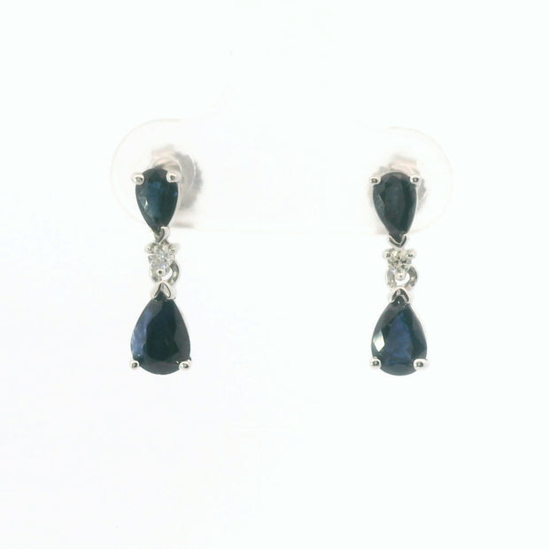 Drop Earrings with Sapphires and Diamonds