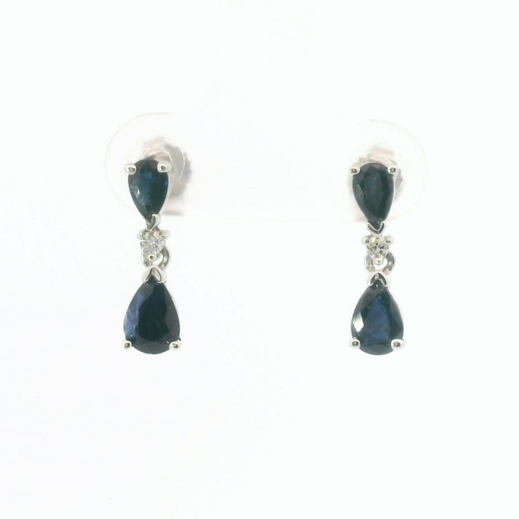 Drop Earrings with Sapphires and Diamonds