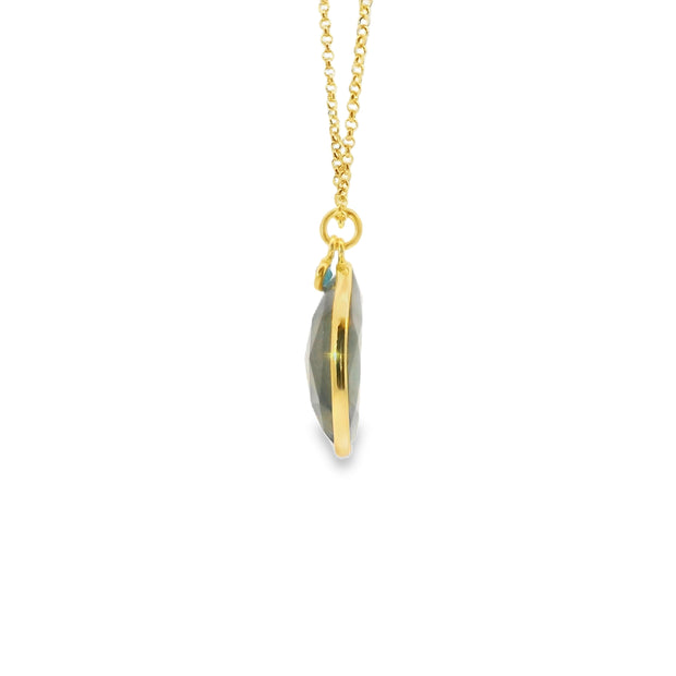 Vermeil Pendant with Labradorite and Apatite Accent