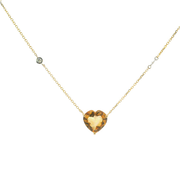 Citrine Heart Pendant
