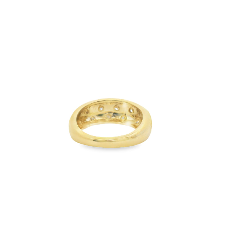 Flush Set Diamond Dome Ring