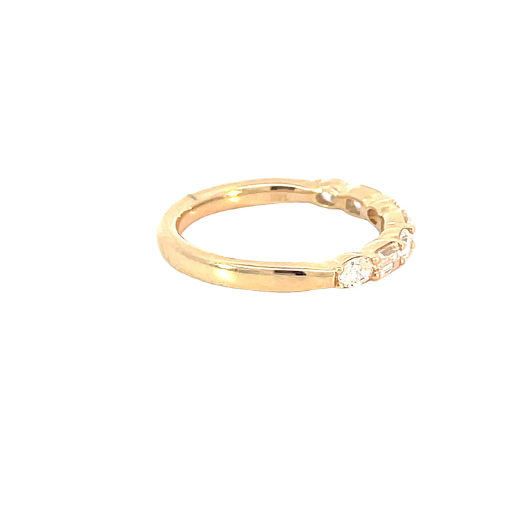 Yellow Gold Alternating Diamond Band