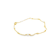 Pearl and Diamond Station Bracelet