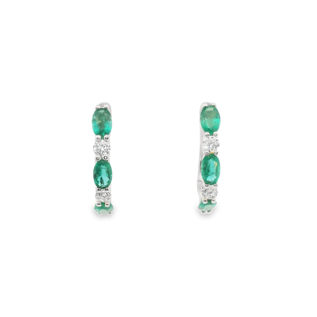 Emerald and Diamond Huggies