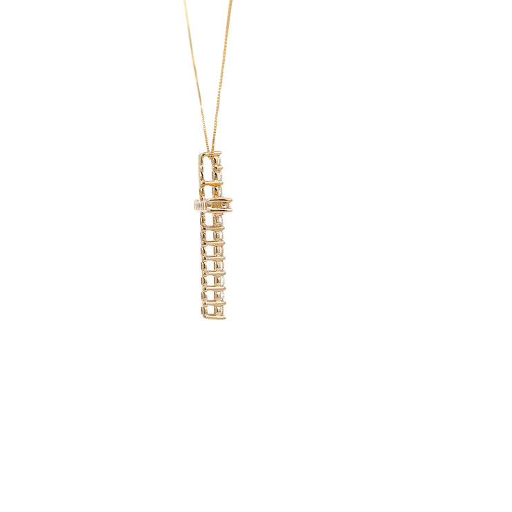 Yellow Gold Lab Grown Diamond Cross Pendant