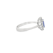 Tanzanite and Diamond Halo Ring