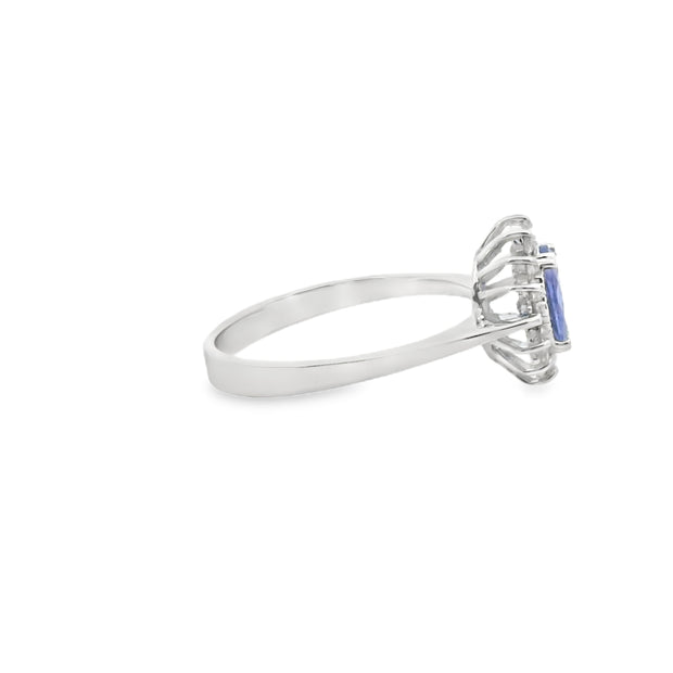 Tanzanite and Diamond Halo Ring