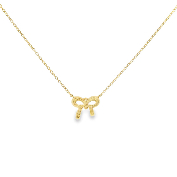 Diamond Pave Bow Pendant