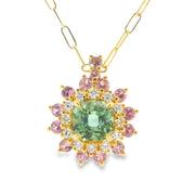 Mint and Pink Tourmaline Pendant