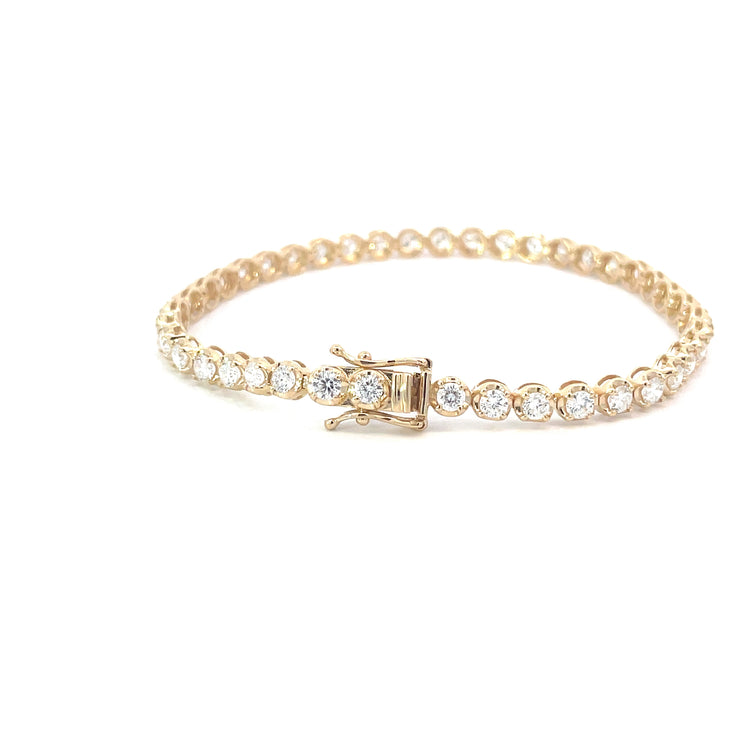 Yellow Gold Lab Grown Diamond Tennis Bracelet