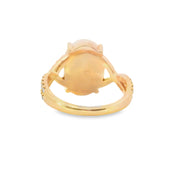 Moonstone and Diamond Twist Ring