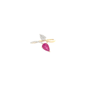Yellow Gold Diamond Ruby Ring