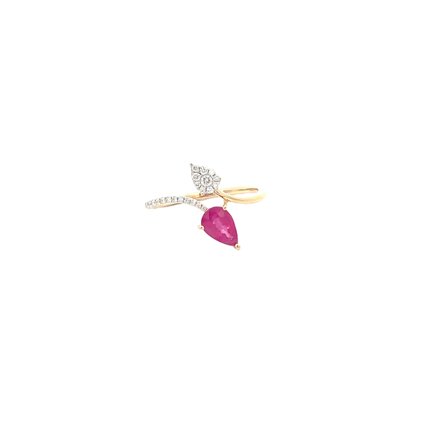 Yellow Gold Diamond Ruby Ring