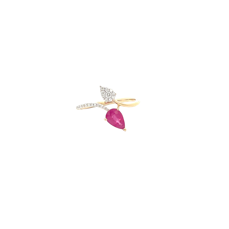 Yellow Gold Diamond Ruby Ring