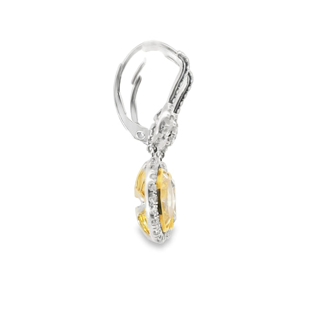 Yellow Diamond Drop Earrings