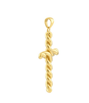 Yellow Gold Twisted Cross Necklace