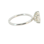 Pear Solitaire Lab Grown Engagement Ring with Hidden Halo