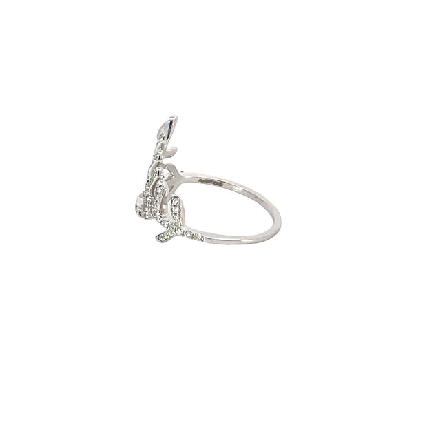 White Gold Diamond Vine Ring