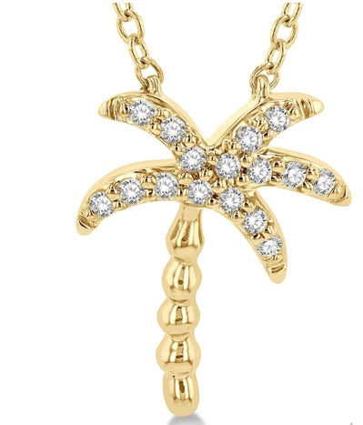 Palm Tree Diamond Necklace