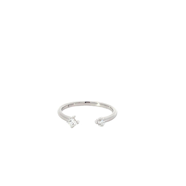 White Modern Electrum Open Diamond Ring