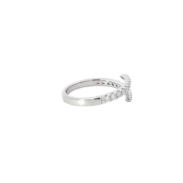 White Gold Split Diamond Band