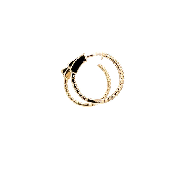 14 Karat Yellow Gold Diamond Hoops