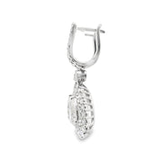 Pear Diamond Drop Earrings with Double Halo