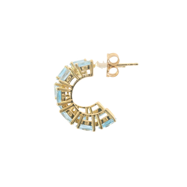 Blue Topaz Hoops