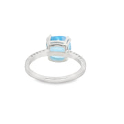 Blue Topaz and Diamond Ring