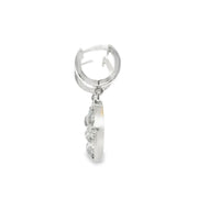Salt and Pepper Drop Earrings with White Diamonds