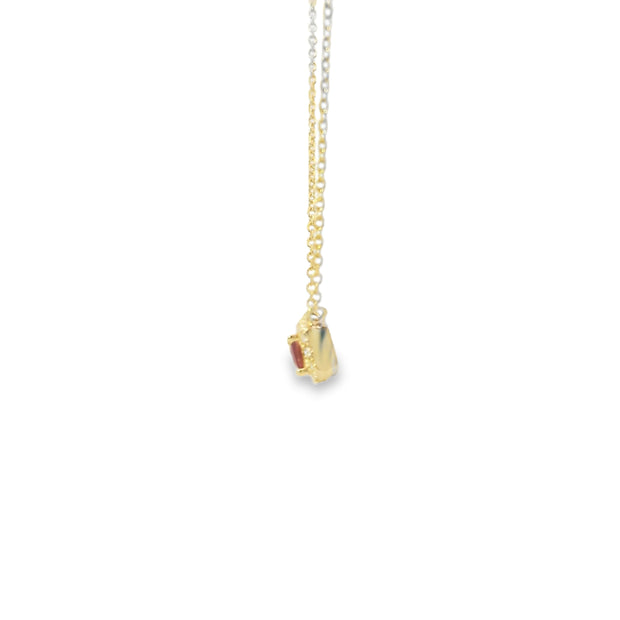 Ruby and Diamond Halo Pendant