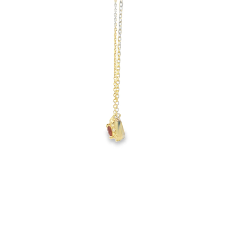 Ruby and Diamond Halo Pendant
